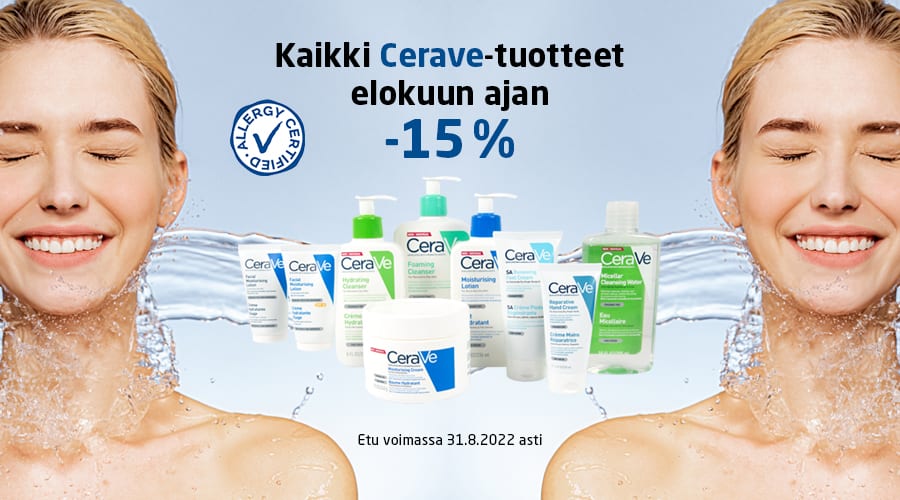 Kaikki Cerave-tuotteet elokuun ajan -15 %